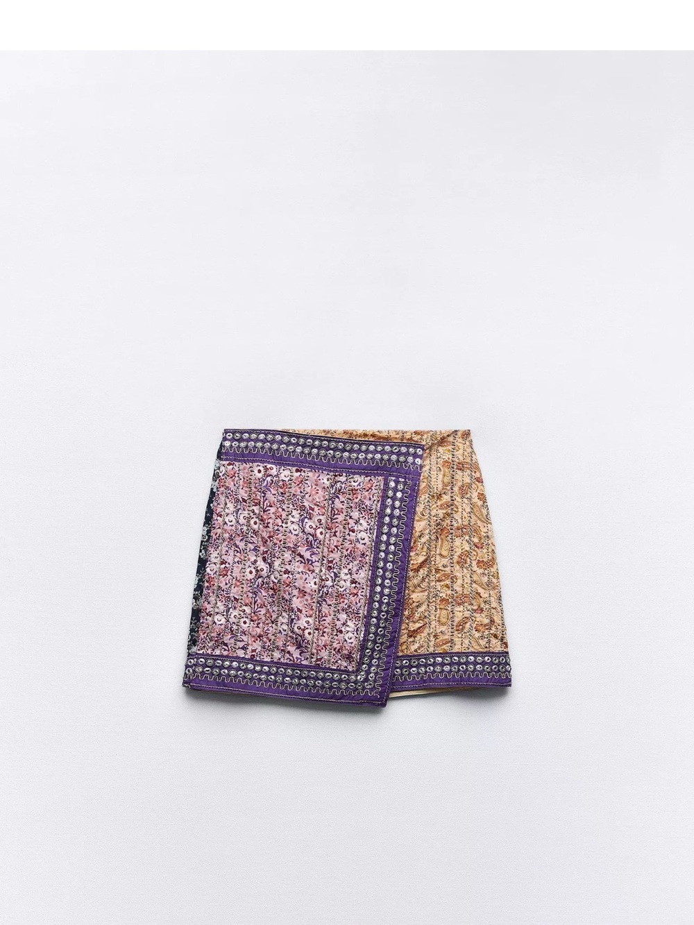 Zara Embroidered Mirrors Mini Skirt
